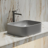 Раковина из сантехнического фарфора Ceramica Nova ELEMENT CN6052MSG 51х38 накладная цвет серый матовый без отверстий под смеситель