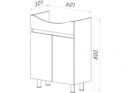 Тумба под раковину Misty Амур Э-Аму01060-021Н 60х30 напольная цвет белый