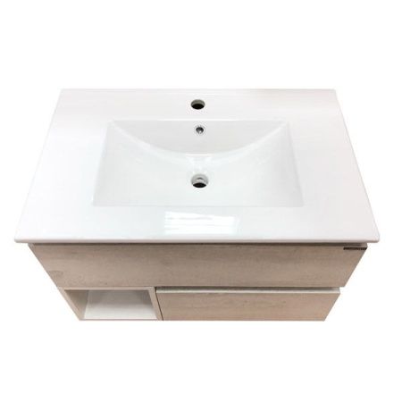 Тумба с раковиной Comforty 00004147332 80х50 подвесная цвет бежевый