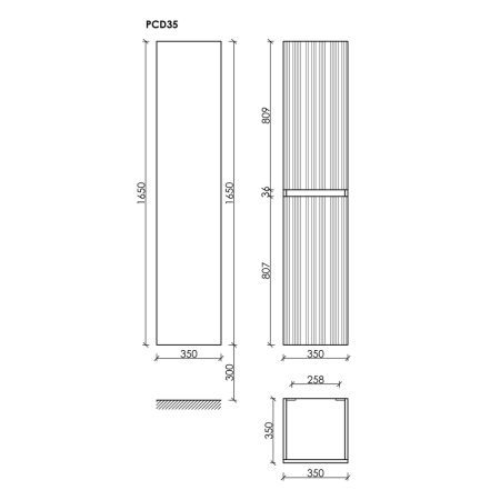 Шкаф-пенал Sancos CODE PCD35W 40х170 подвесной цвет белый