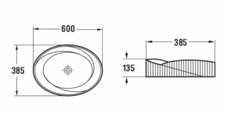 Раковина из санфаянса CeramaLux 78750 60х39 накладная цвет белый матовый