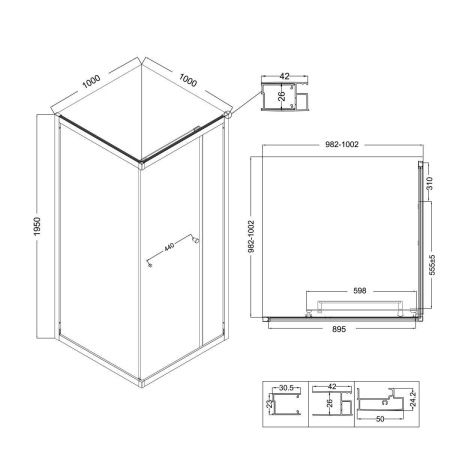 Душевой уголок Niagara Nova NG-6635-34 100х100 стекло прозрачное профиль хром без поддона
