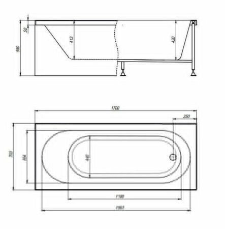 Ванна акриловая гидромассажная Timo ROHA ROHA1770-KT17-SPV1505-T-CM-T-BM-T-CT 170х70 пристенная прямоугольная с каркасом