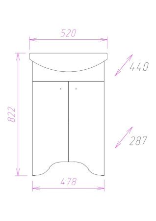 Тумба под раковину Onika Омега 105015 50х30 напольная цвет белый