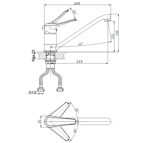 Смеситель для кухни Rush Jawa JA0735-26 на мойку хром - фото 2