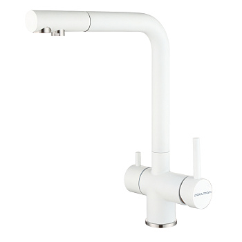 Смеситель для кухни Paulmark SKALEN Sk213020-431 на раковину белый матовый без термостата