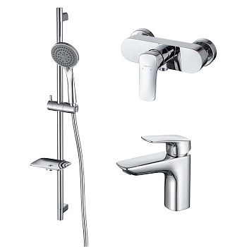 Комплект смесителей Aquatek ВЕГА AQ1031CR настенный хром