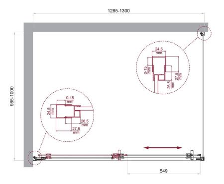 Душевой уголок BelBagno LUCE LUCE-AH-1-130/100-C-Cr 130х100 стекло прозрачное профиль хром без поддона