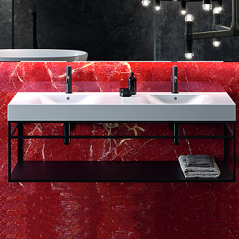 Раковина из сантехнического фарфора Kerasan Cento 353601*1 140х45 подвесная цвет белый 1 отверстие под смеситель