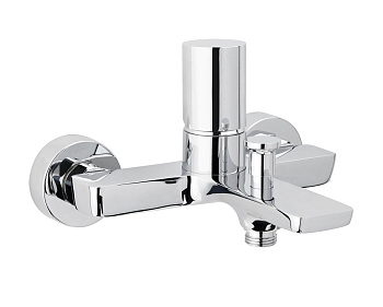 Смеситель для ванны AQG Tube 01TUB400NC настенный хром/черный матовый