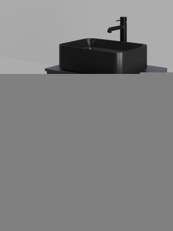 Тумба с раковиной Orange Line Li-60TugMDF+B02-460MB 60х50 подвесная цвет черный