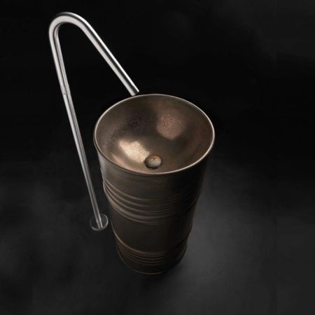 Раковина из сантехнического фарфора Kerasan Artwork 474383 50х50 напольная цвет коричневый