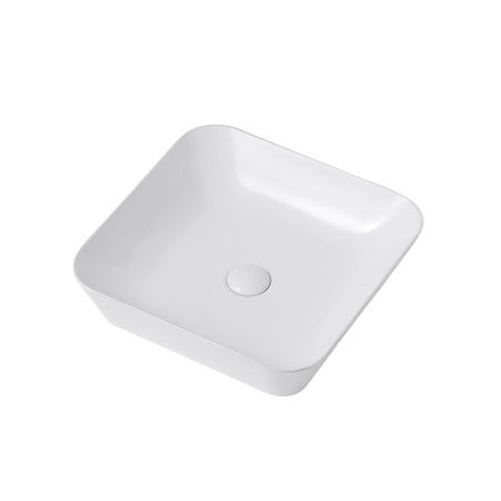 Раковина керамическая Abber RECHTECK AC2205 40х40 накладная цвет белый без отверстий под смеситель