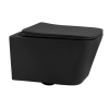 Унитаз подвесной Boheme Zen 967-SET-A цвет черный с сиденьем микролифт безободковый каскадный смыв