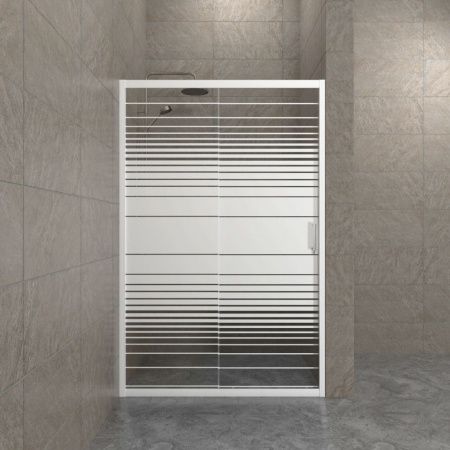 Душевая дверь Тритон Слайд Щ0000064612 100х185 стекло с рисунком профиль белый