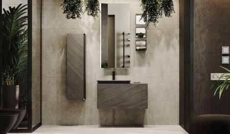 Тумба под раковину Jorno INCLINE Inc.01.90/P/Bet/JR 50х50 подвесная цвет серый