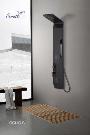 Душевая панель Cerutti SPA CT8987 настенная цвет черный