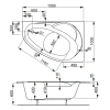 Ванна акриловая Vagnerplast Flora VPBA151FLA3PX-04 150х100 пристенная асимметричная без каркаса