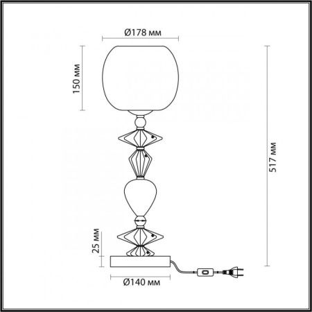 Настольная лампа Odeon Light BIZET (БИЗЕТ) 4855/1T