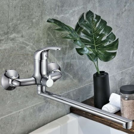 Смеситель для ванны WesnaArt Listok LIS01-320 настенный хром