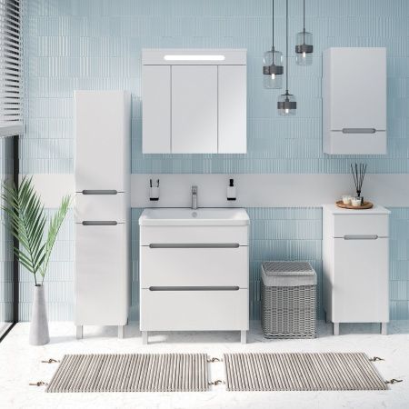 Шкаф-пенал RUNO Парма 00-00001049 40х32х87 напольный цвет белый