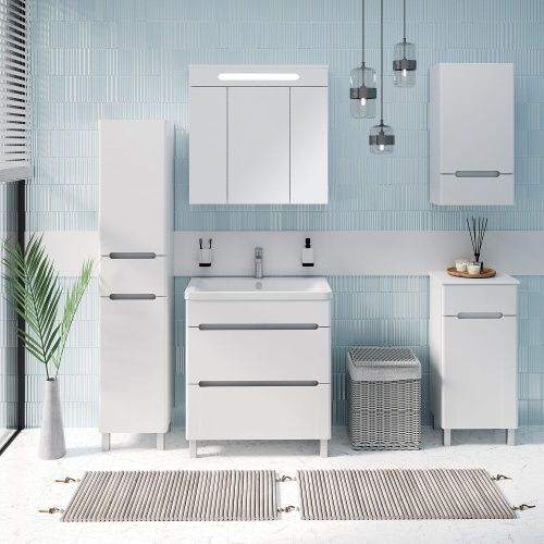 Шкаф-пенал RUNO Парма 00-00001049 40х32х87 напольный цвет белый - фото 2