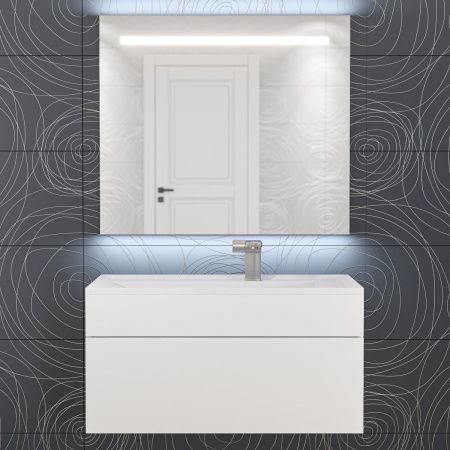 Раковина из искусственного камня Uperwood Lotus 35480000000 80х50 полувстраиваемая цвет белый