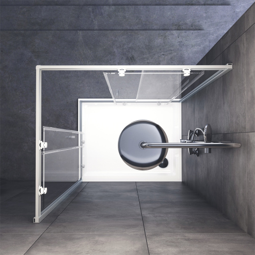 Душевой уголок Am.Pm Gem W90G-404-100280-MT 80х100 стекло прозрачное профиль хром матовый без поддона - фото 4