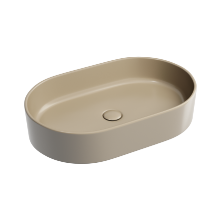 Раковина из сантехнического фарфора Ceramica Nova ELEMENT CN6048MC 61х39 накладная цвет капучино матовый без отверстий под смеситель