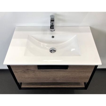 Тумба с раковиной Comforty Бонн 00-00006487CF 80х50 подвесная цвет коричневый