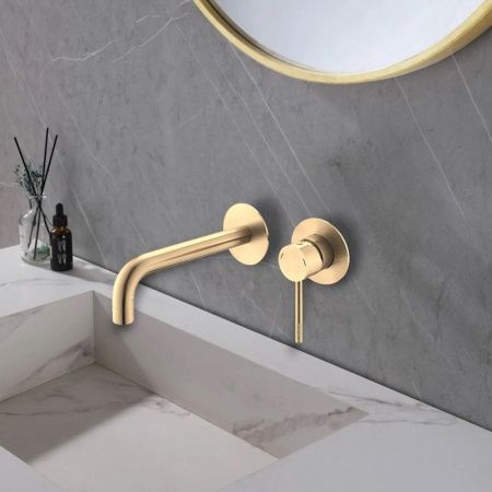 Смеситель для раковины Voda VSL28G встраиваемый в стену золото