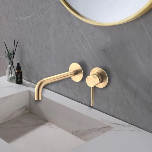 Смеситель для раковины Voda VSL28G встраиваемый в стену золото - фото 4