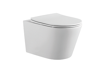 Унитаз подвесной Aquatek ВЕГА AQ1905-00 белый с сиденьем микролифт безободковый каскадный смыв