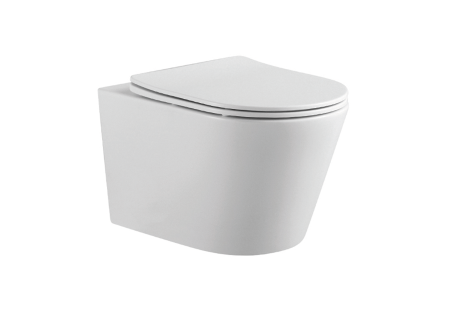 Унитаз подвесной Aquatek ВЕГА AQ1905-00 белый с сиденьем микролифт безободковый каскадный смыв