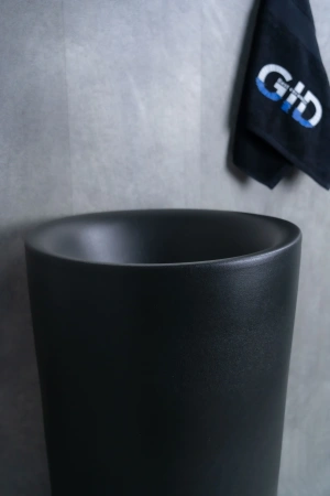 Раковина керамическая Gid Autonomo 81110 40х40 напольная цвет черный без отверстий под смеситель