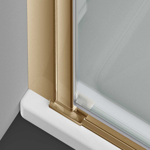 Душевая дверь Vincea Alpha VDP-3AL600CLG 60х195 стекло прозрачное профиль золото брашированное - фото 4