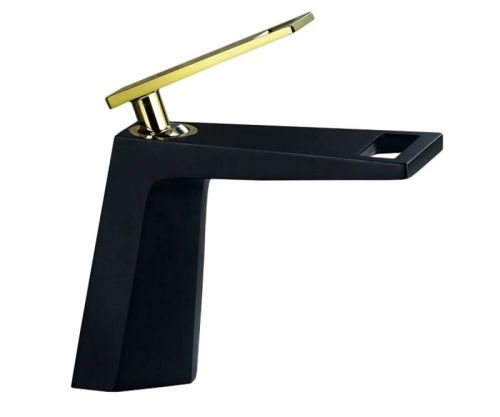 Смеситель Bronze de Luxe QUADRO A919B на раковину черный/золото - фото 2