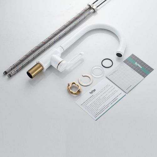 Смеситель для кухни Raffine F103C на мойку белый - фото 4