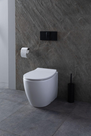 Унитаз приставной Allen Brau Fantasy 4.11007.20 белый с сиденьем микролифт безободковый каскадный смыв