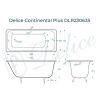 Ванна чугунная Delice Continental PLUS DLR230635 170х75 пристенная прямоугольная без ножек
