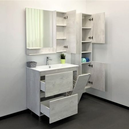 Тумба с раковиной Comforty Верона 00-00001972CF 90х50 напольная цвет серый