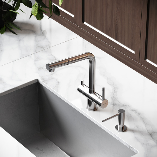 Смеситель для кухни Sancos Spin SC4015BN на мойку никель брашированный - фото 3