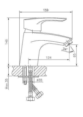 Смеситель Haiba HB66 HB1066 на раковину хром