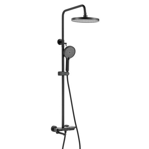 Душевая стойка Shevanik S4726H настенная цвет черный - фото 2