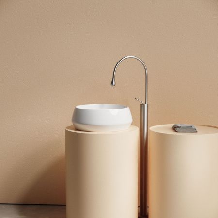 Раковина из сантехнического фарфора Ceramica Nova MAYA CN12004 40х40 накладная цвет белый без отверстий под смеситель