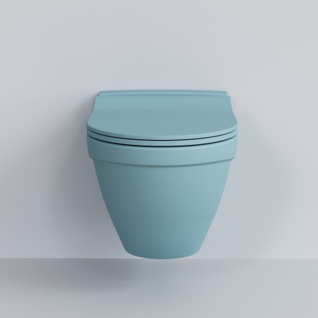 Унитаз подвесной Ambassador Nord 133T20801-132T20801S голубой матовый с сиденьем