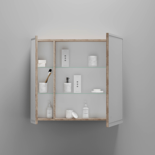 Зеркало-шкаф Sancos Mirror MI80EG 79х15х74 настенный цвет дуб галифакс натуральный - фото 5 Зеркало-шкаф Sancos Mirror MI80EG 79х15х74 настенный цвет дуб галифакс натуральный - фото 5