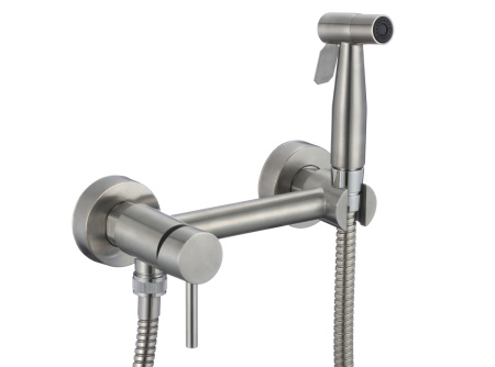 Смеситель с гигиеническим душем D-Lin H180203 настенный сатин