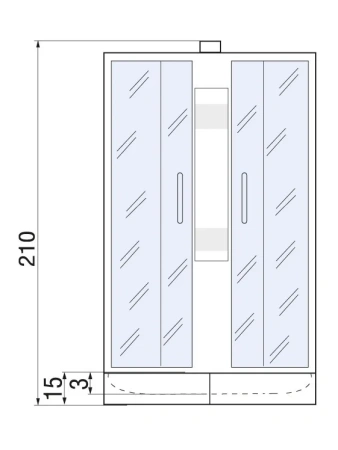 Душевая кабина River NARA LIGHT 10000001669 80х80 четверть круга без крыши ориентация универсальная