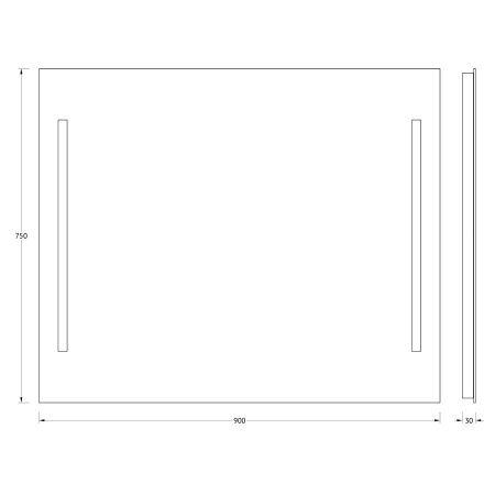 Зеркало Evoform Lumline BY 2018 90х80 подвесное